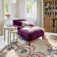 Chaise longue moderne de luxe en velours, fauteuil inclinable confortable pour la maison, l'hôtel, le salon