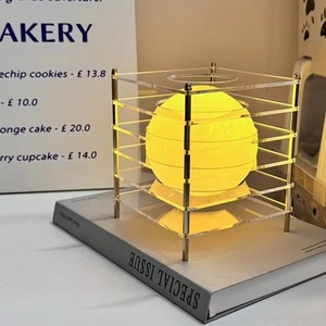 Lámpara de escritorio artística, luz de <span class=keywords><strong>noche</strong></span> de mesa recargable RGB acrílica de ambiente con diseño moderno para oficina, decoración de sala de estar - Product Image 2