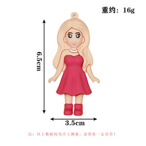 Cœur en caoutchouc rose bidimensionnel pour porte-clés, pendentif <span class=keywords><strong>de</strong></span> sac à dos, ornements suspendus pour poupée, motif dessin animé - Product Image 4