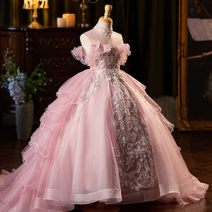 Abito da ballo in lino all'uncinetto per bambina, stile principessa, per compleanno e matrimonio, nuovo modello 2026, per esibizioni di pianoforte, all'ingrosso - Product Image 2