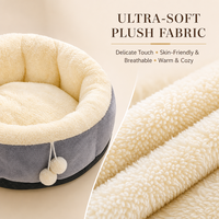 Lit pour chat en peluche, lit pour chien, lit rond doux pour animaux de compagnie, lit pour animaux de compagnie pour un sommeil profond, lavable, coussin antidérapant pour chats et chiens de petite, moyenne et grande taille, OEM ODM personnalisé