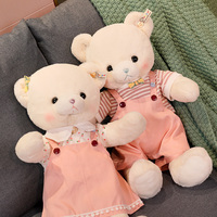 Peluche géante personnalisée en forme d'ours, jouet en peluche pour couple de personnages de dessin animé, rembourrage en coton PP, cadeau d'anniversaire pour fille