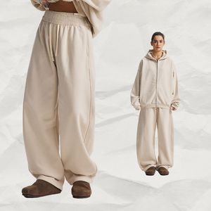 Men's Oversized Black Cotton French Terry Zip-Up Hoodie Sweatpants Baggy Wide Leg Breathable Autumn Streetwear - Product Image 3