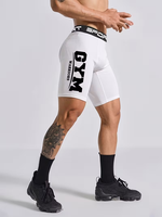 Shorts de fitness pour hommes avec inscription « GYM », longueur genou, pantalon de course athlétique, haute élasticité, séchage rapide, collants d'entraînement de basketball