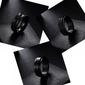 Anello da <span class=keywords><strong>Uomo</strong></span> Personalizzato in Acciaio al Titanio Elettroplaccato Nero - Product Image 6