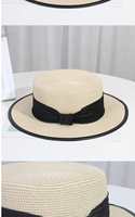 Chapeau de soleil décontracté en paille pour femme avec nœud – Protection UV, large bord, idéal pour la plage et les activités quotidiennes en extérieur – Casquette visière toutes saisons