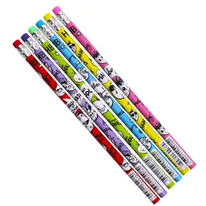 지우개와 판촉 사용자 정의 로고 다채로운 인쇄 나무 연필