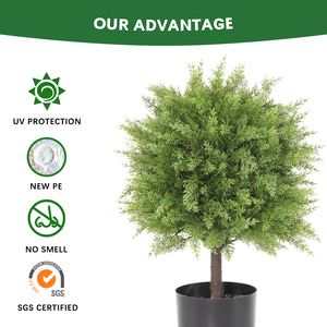 PZ-1-165ทำด้วยมือ topiary พลาสติกสีเขียวซีดาร์ใบ Boxwood สาขาต้นไม้ในกระถางพืชเทียม - Product Image 5