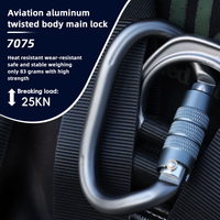Mousqueton en aluminium aéronautique 7075 25kN, crochet à ressort pour l'alpinisme, boucle de sécurité à verrouillage torsadé pour les sports de plein air et les secours