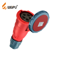 Fiche industrielle WEIPU IEC IP67 avec prise de conteneur frigorifique 3/4/5 broches 400-450V 32A laiton verre acier inoxydable norme CE