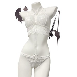 Panties sexys de encaje con cuello halter para chicas, ambiente puro y sensual, bragas triangulares de cintura baja con aberturas. - Product Image 5