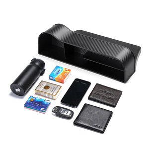 Car <b>Storage</b> Box Carbon Fiber Texture Plastic Interior Organizer For Center Console Gap <b>Storage</b> With 1-3 Compartments Waterproof - Product Image 3