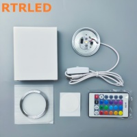 Lampe LED RGB USB Ronde pour Imprimante 3D, Kit d'Éclairage en Aluminium pour Bambu Lab, Éclairage Adhésif pour Armoire et Placard