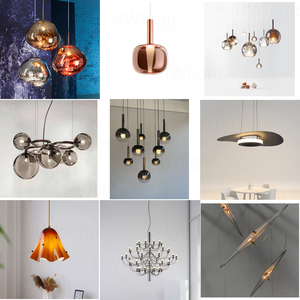 Lámpara de Araña Artística de Acrílico Fundido, Diseño de Globo, Cromado Ámbar, Colgante en Forma de Racimo Orgánico, para Hotel, Villa, Vestíbulo, Escalera, Comedor, OEM, ODM - Product Image 3