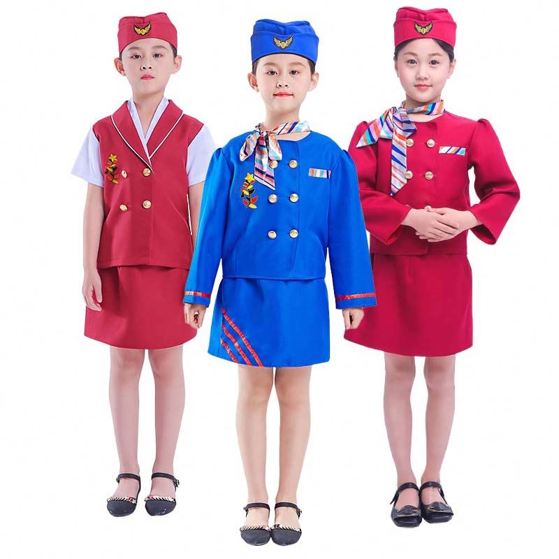 Carnaval Party Kostuum Kids Meisjes Halloween Steward Stewardess Kostuum HCBC-023