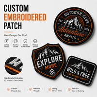 Patch de vêtement personnalisé, tissé haute densité, à coudre, de forme ronde ou carrée, pour vestes et sacs à dos