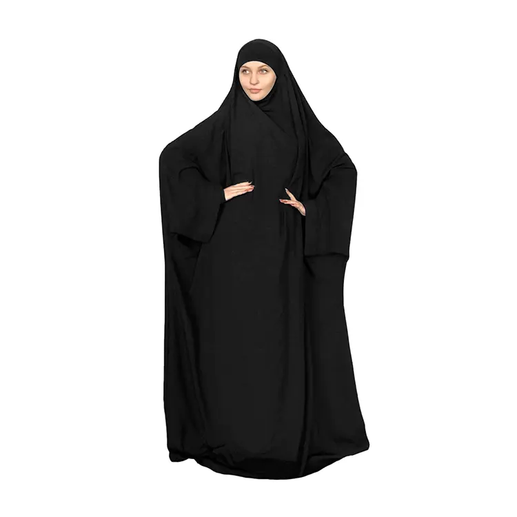 0331 Muslim QLO High-End-Großhandel schwarz Jilbab Stoff Gebets kleid muslimischen Frauen Jilbab