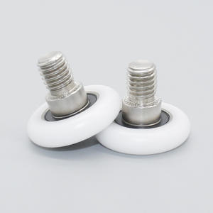 Poulie en plastique POM à filetage externe de petite taille en gros, BDR25.4, arbre en acier inoxydable avec roulement revêtu de caoutchouc, fabrication - Product Image 2