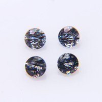 Quartz Rutile Noir Naturel 4mm, Taille Brillante, Effet de Couleurs et de Feu, Pierre Précieuse Libre, Pointe de Cristal pour Artisanat