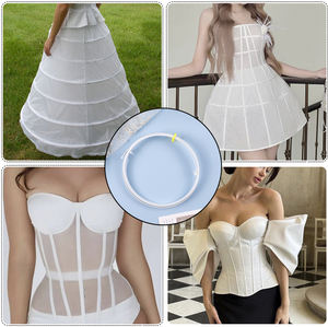 सिग टिकाऊ सफेद मैंगनीज और पीवीसी लेपित स्टील बोरिंग स्टाइलिंग पेटिकोएट अंडरस्कर्ट कठोर तार - Product Image 6