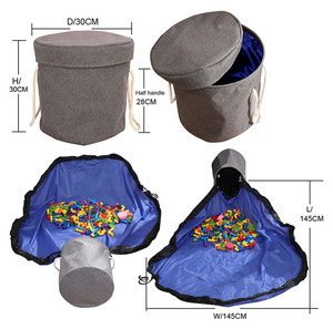 Extra Large Waterproof Round Toy Storage Organizer Blanket Bag Collection Play Mat for Kids