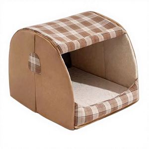 Nid d'hiver semi-fermé épaissi pour animaux de compagnie, en tissu écologique, universel pour petits et moyens animaux de toutes âges, entièrement démontable et lavable en machine - Product Image 2