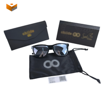 Étui à lunettes de luxe portable triangulaire pliable en cuir, personnalisable, pour lunettes optiques et de soleil, boîte d'emballage