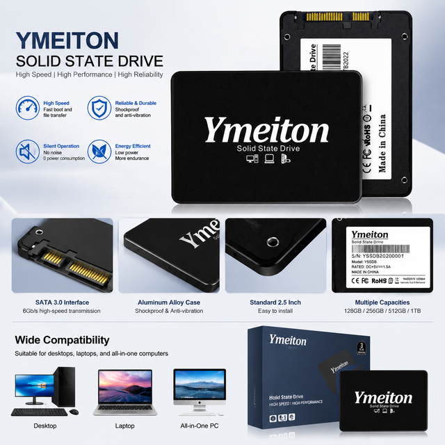 Wholesale Mixed Speed Solid State Disk 256GB 2.5" SATA III SSD High Quality 128/120GB  Internal SSD Refurbished External SSD