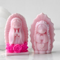 Moule en silicone motif ange priant, résistant aux hautes températures, facile à démouler, pour bougies d'aromathérapie, pâtisserie, desserts, décorations en plâtre