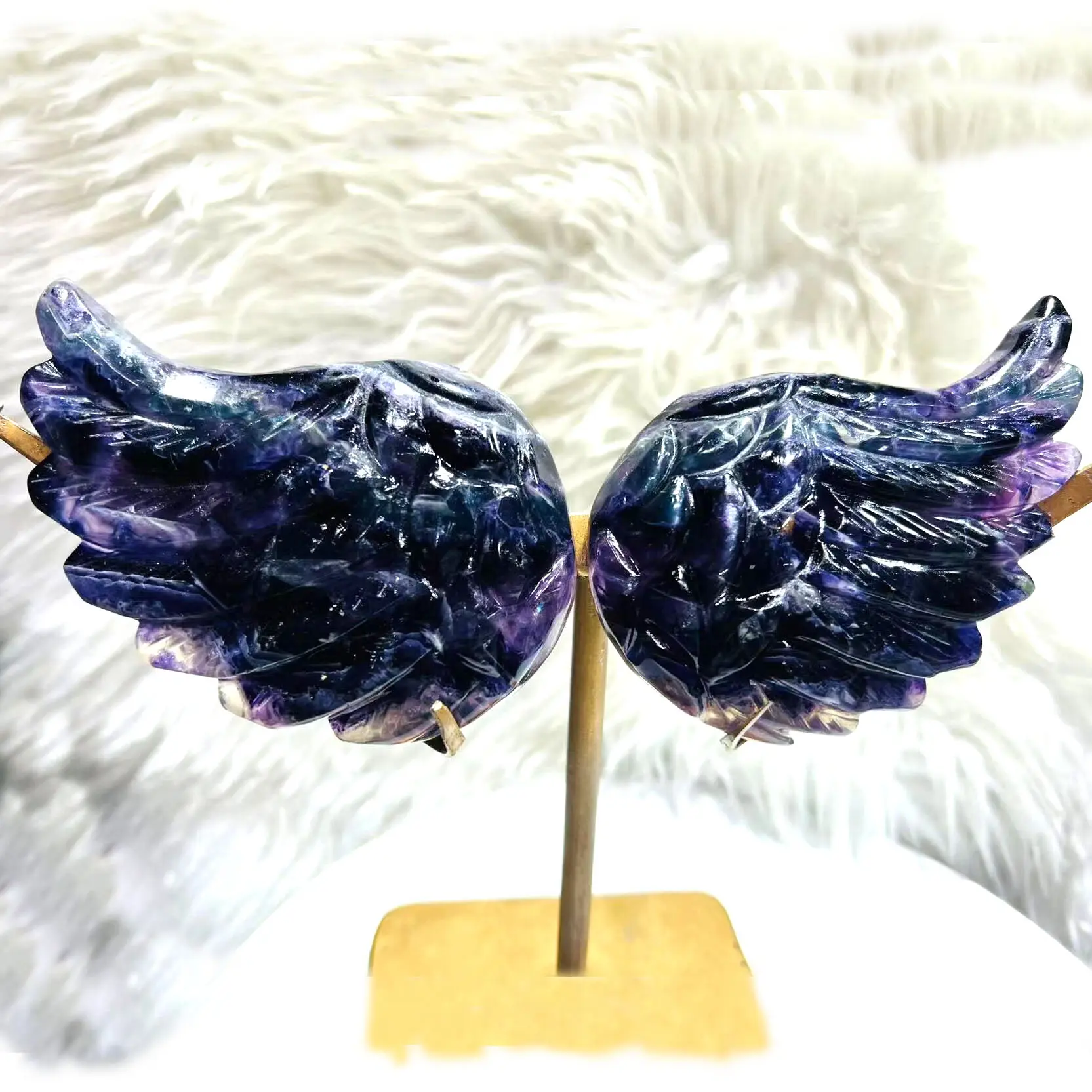 Wholesale customized various materials handmade 2-5 inches Fluorite Angel Wings
