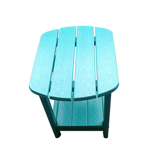 Table d'appoint d'angle moderne en plastique imitation bois pour jardin et patio - Product Image 2