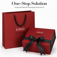 Boîte de style pliable de qualité supérieure emballage en papier boîte pliable magnétique en carton dur noir rouge personnalisée