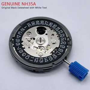 Mouvement mécanique japonais NH35A d'origine, 24 rubis, plateau interchangeable pour montre, disque de date noir avec texte blanc - Product Image 2