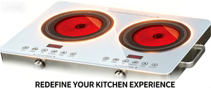 Cocina Eléctrica de Doble Zona con Infrarrojos Premium de 3500W, con Temporizador, Fácil de Limpiar, de Vidrio Cerámico - Product Image 3