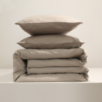 Dune Color 65% Bambou 35% Coton 400T Literie de luxe Drap-housse et taie d'oreiller