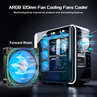 Ventilateur de boîtier PC silencieux 4 broches PWM haute performance avec dissipateur thermique en cuivre ARGB et refroidissement à miroir infini 12V