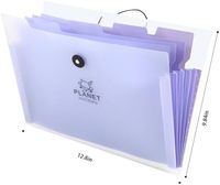 Carpetas de archivos expandibles de color caramelo, tamaño de carta A4, 5 bolsillos, posición de pestaña de PP, juego de organización de documentos de papel conveniente