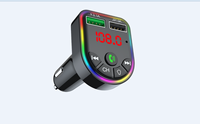 Monté sur voiture pour lecteur MP3 Bluetooth avec fonction mains libres et support de téléphone Transmetteur FM 12-24V pour lumière d'ambiance