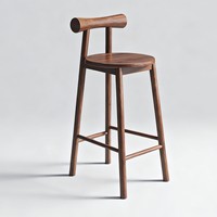 Tabouret de bar en bois massif avec dossier, chaise haute pour la maison, l'îlot de cuisine, le comptoir de réception