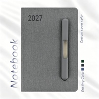 Carnet de notes/journal de bureau personnalisé en cuir rigide A5/A4, 100 feuilles 100 g/m², idéal comme cadeau d'entreprise 2027