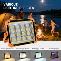Lampe de Secours Solaire à Vendre : Projecteur LED Portable d'Extérieur 200W 7200mAh, 2000lm, Rechargeable par Panneau Solaire pour Camping