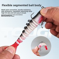 Leurre souple bionique multi-articulé en PVC, enveloppé de plomb, à queue coupée en queue de poisson, avec hameçons, pour la pêche au bar et à la truite en lac, 9cm 17g