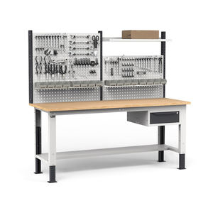 Fami WORK2030 Établi réglable de 200cm, plateau en bois, tiroir et mur perforé - Product Image 4