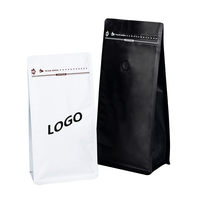 Sacs de café à fond plat en feuille d'aluminium personnalisés avec valve, étanche à l'humidité, fermeture à glissière refermable facile à déchirer pour lait 1kg 500g 250g