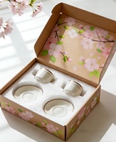 Boîte d'expédition en carton ondulé personnalisée avec impression de fleurs de cerisier, fabriquée à partir de matériaux recyclés |   Boîte cadeau antichoc avec insert en mousse imprimé UV pour