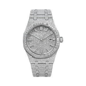 Montre en diamant Moissanite VVS pour homme, style HIP HOP Iced Out, mouvement automatique, fabricant OEM de montres automatiques - Product Image 2