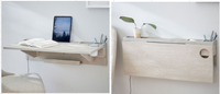 Table pliante murale en MDF, bureau pour ordinateur portable, table pliante murale en bois à lames tombantes pour table à manger, bureau, gain de place