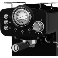 Machine à café expresso électrique 1100W au design rétro, couleur personnalisable, pression 15 bars, mousseur à lait automatique, buse vapeur, compatible capsules