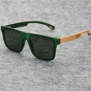 Gafas de Sol Polarizadas con Logotipo Personalizado, Diseño Retro, Patas de Bambú, Protección UV400, Montura Cuadrada de Madera, para Hombre y Mujer - Product Image 2
