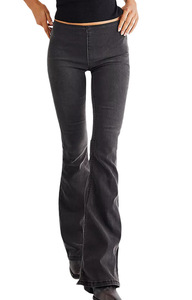 Nuovo Design da donna pantaloni elastici <span class=keywords><strong>Jeans</strong></span> Flare tinta unita lavaggio collant blu taglie forti tessuto Denim <span class=keywords><strong>senza</strong></span> <span class=keywords><strong>tasche</strong></span> da donna <span class=keywords><strong>Jeans</strong></span> - Product Image 6